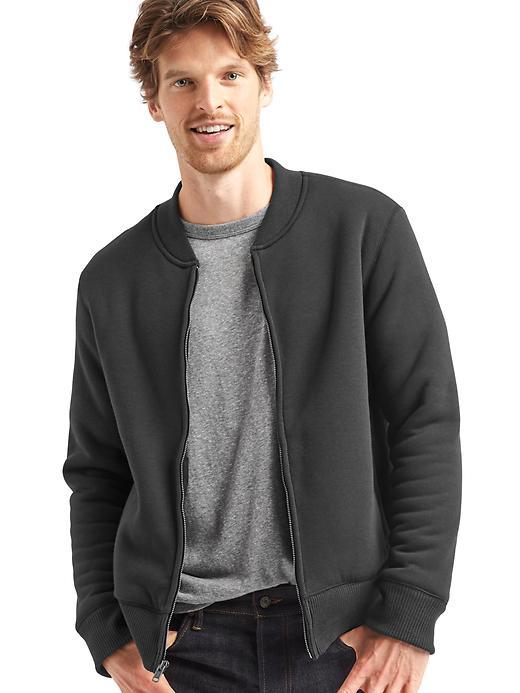 Gap Men Sherpa Lined Zip Bomber - Moonless Night