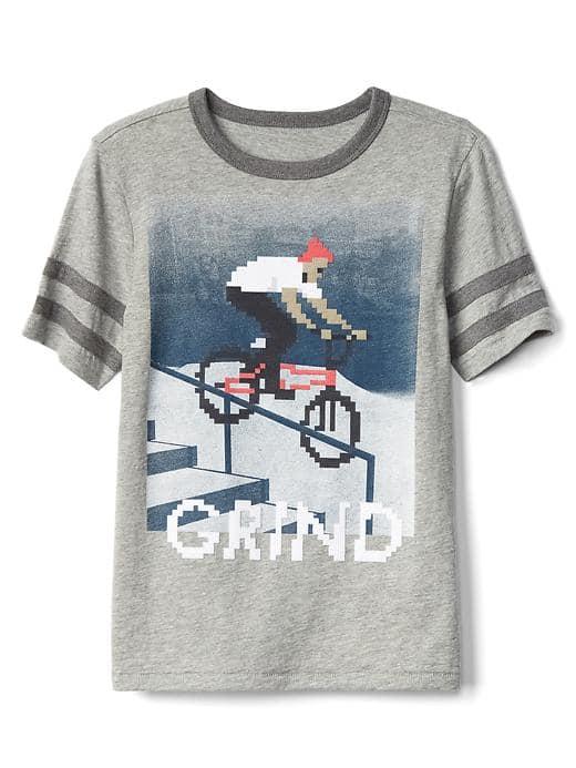 Gap Women Graphic Athletic Slub Tee - Gray