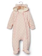 Gap Cozy Polka Dot Bear One Piece - Milkshake Pink