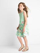 Gap Print Skirt Tank Dress - Aqua Sea 771