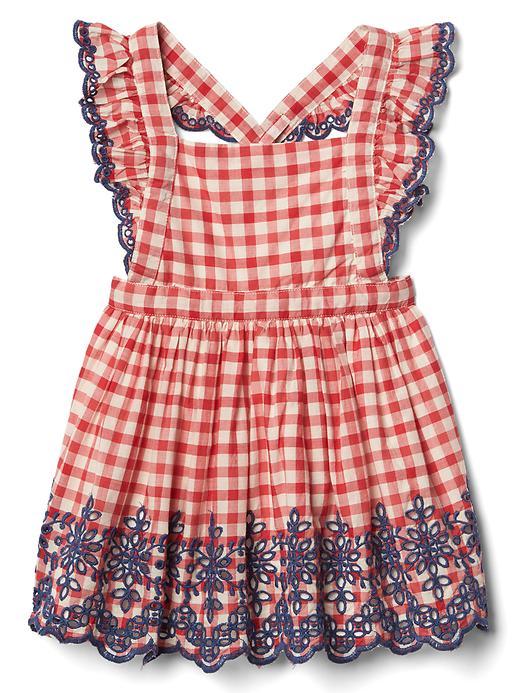 Gap Gingham Eyelet Flutter Dress - Pepper Red