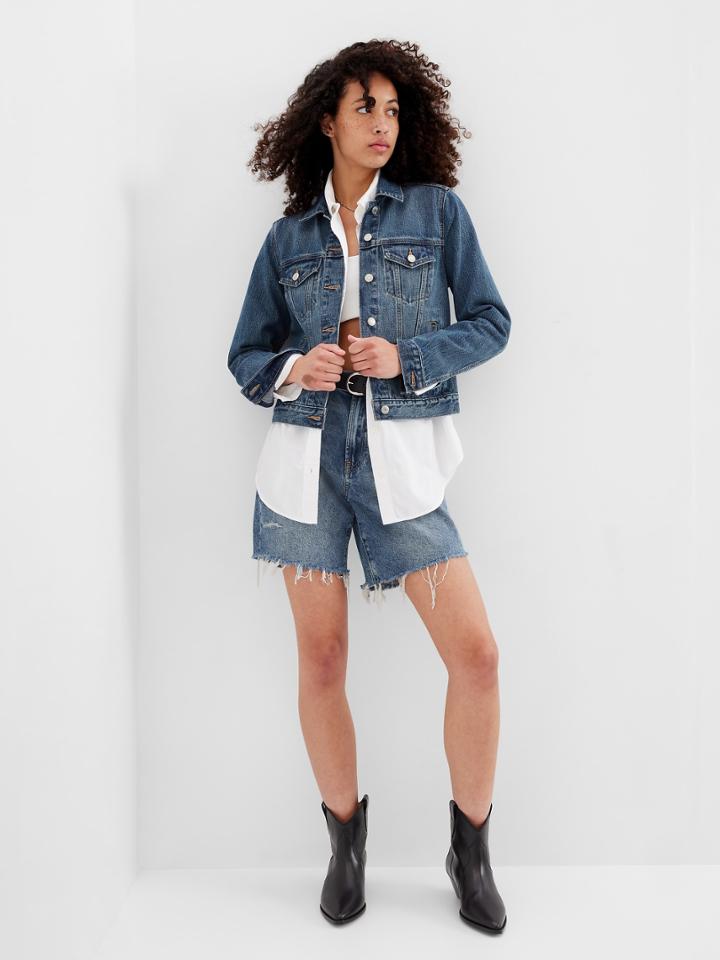 100% Organic Cotton Classic Icon Denim Jacket With Washwell