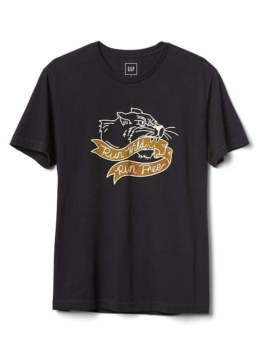 Gap Men Graphic Crewneck Tee - Run Wild Run Free