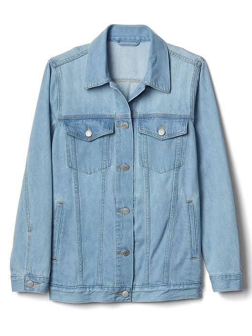 Gap Women Oversize Denim Icon Jacket - Light Indigo