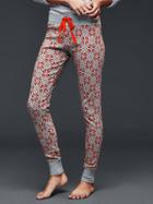 Gap Women Printed Cotton Leggings - Snowflake Holly Berry