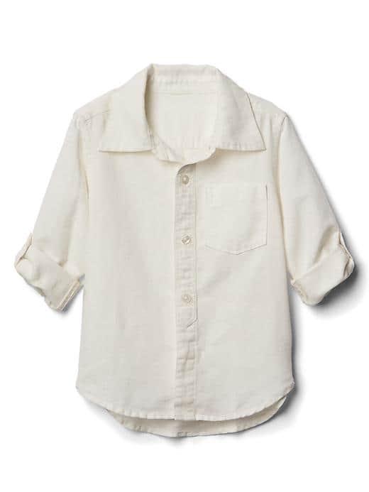 Gap Linen Blend Convertible Shirt - White