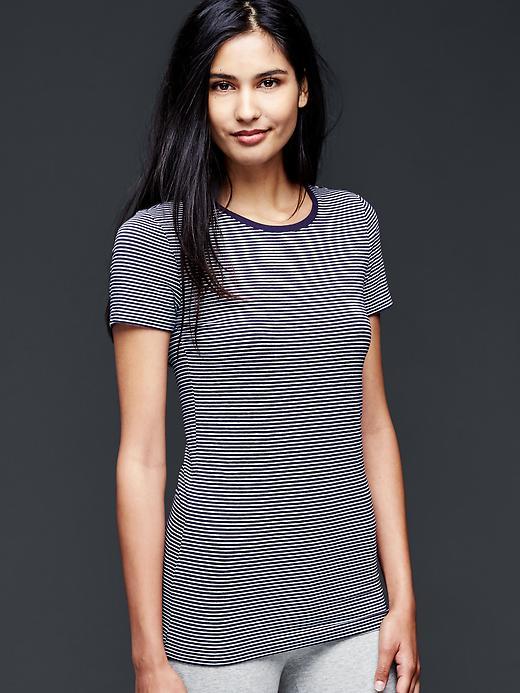 Gap Women Pure Body Short Sleeve Tee - Navy Stripe