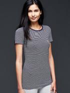 Gap Women Pure Body Short Sleeve Tee - Navy Stripe