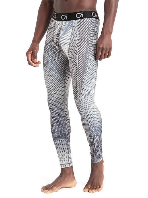 Gap Men Compression Base Layer Tights - White Print