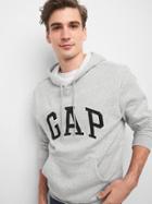 Gap Men Logo Fleece Pullover Hoodie - Light Heather Gray