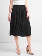Gap Pleated Midi Skirt - True Black
