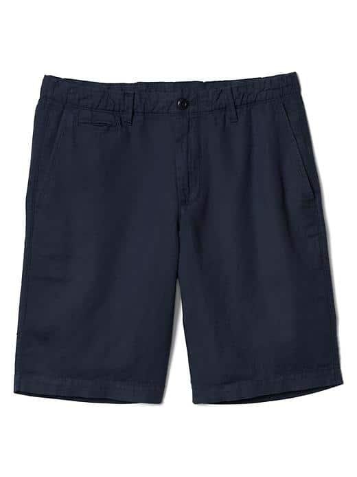 Gap Men Garment Dyed Linen Cotton Shorts 10 - Tapestry Navy