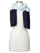 Gap Women Merino Wool Blend Colorblock Scarf - Light Blue