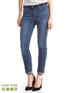 Gap Women Washwell Mid Rise Real Straight Jeans - Breezy Blue
