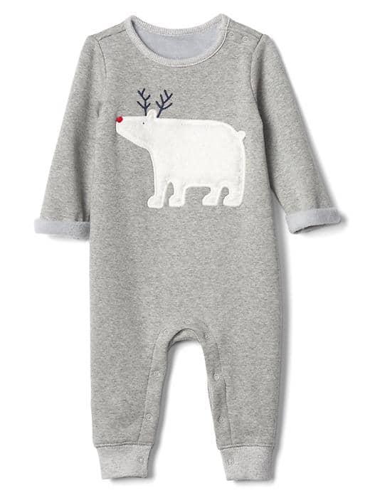 Gap Cozy Festive Graphic One Piece - Grey