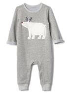 Gap Cozy Festive Graphic One Piece - Grey