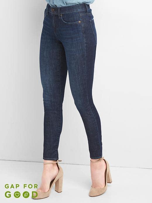 Gap Women Mid Rise True Skinny Jeans - Dark Indigo