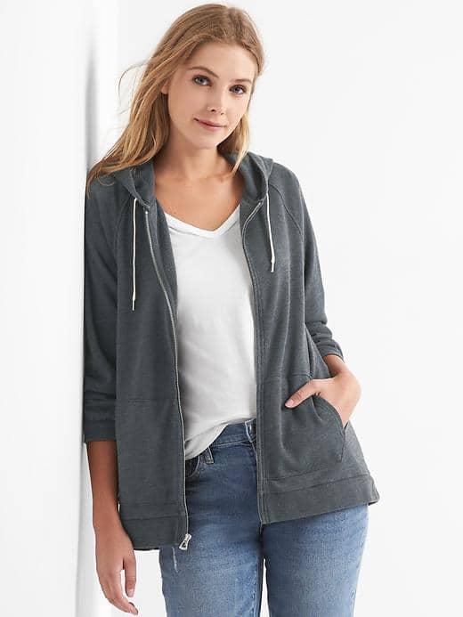 Gap Women Oversize Fleece Hoodie - Washed Black
