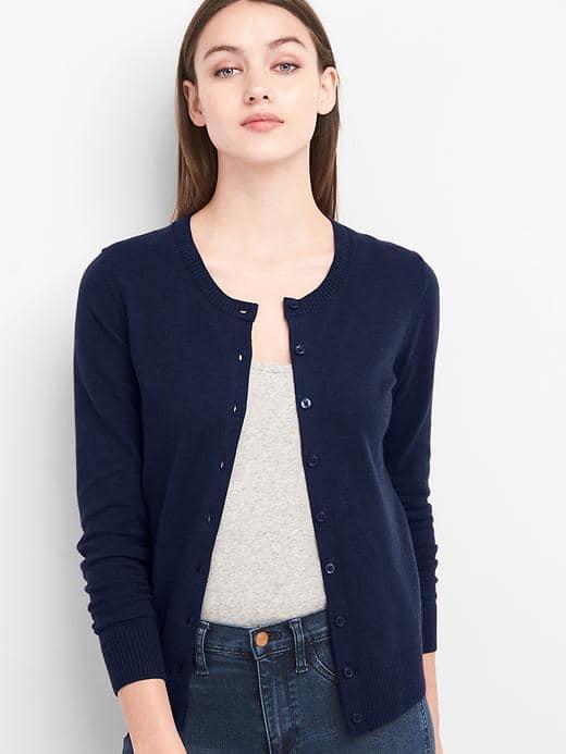 Gap Women Crewneck Cardigan - Dark Night
