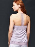 Gap Women Modal Lace T Back Cami - Purple Heather