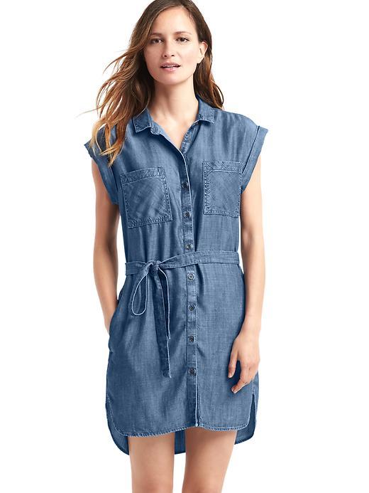 Gap Women Tencel Shirtdress - Dark Indigo