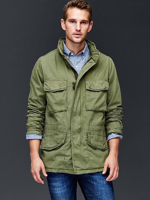 Gap Men Poplin Fatigue Jacket - Desert Cactus