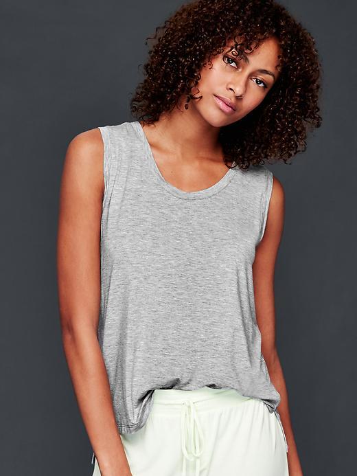 Gap Women Pure Body Modal Muscle Tank - Light Heather Gray