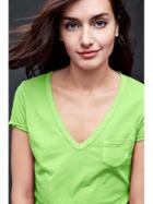 Gap Vintage Wash V Neck Tee - Lime Dream