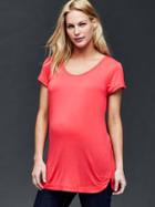 Gap Solid Rayon Rolled Scoop Tee - Rosebush