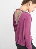 Gap Women Breathe Drapey Back Top - Exotic Fuchsia
