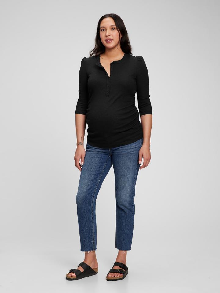 Maternity Rib Henley T-shirt