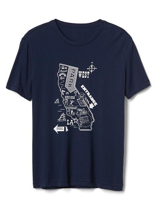 Gap Men California Park Map Graphic Tee - Tapestry Navy