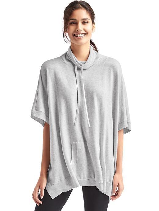 Gap Women Pure Body Mockneck Poncho - White Heather