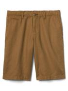Gap Men Garment Dye Linen Cotton Shorts 12 - Palomino Brown
