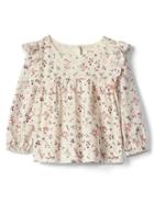 Gap Floral Ruffle Top - Ivory Frost