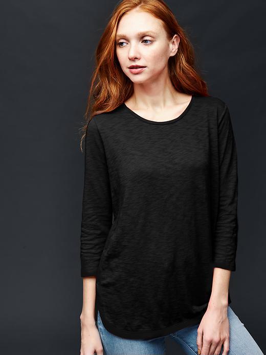 Gap Three Quarter Sleeve Nursing Tee - True Black