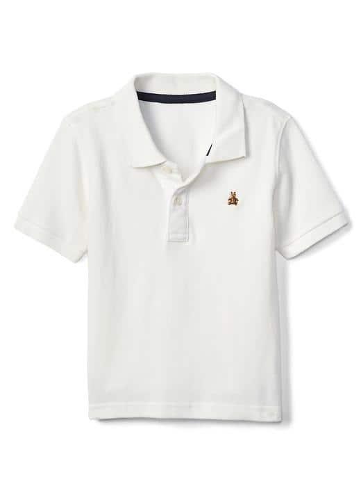 Gap Women Solid Pique Polo - New Off White
