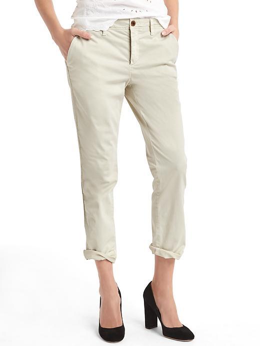 Gap Women Twill Stripe Girlfriend Chino - French Vanilla