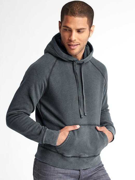 Gap Men Fleece Pullover Hoodie - Moonless Night