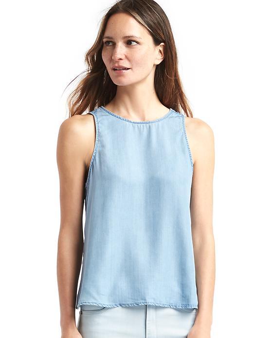 Gap Women 1969 Tencel Denim Tank - Light Indigo