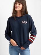 Gap Women Logo Stripe Pullover - True Indigo