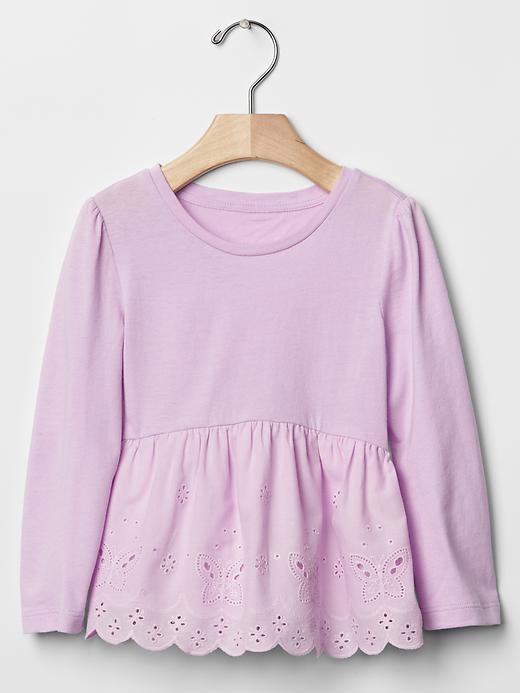 Gap Butterfly Eyelet Peplum Top - Gauzy Lilac