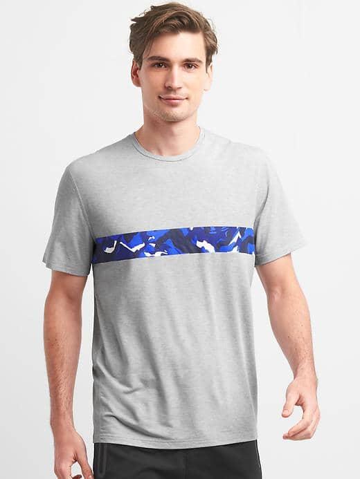 Gap Men Breathe Camo Stripe Tee - Blue Camo