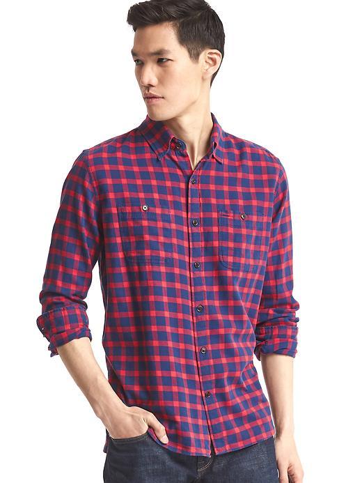 Gap Men Flannel Checkered Shirt - Lasalle Red