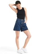 Gap Women The Archive Re Issue Pleated Fit Denim Shorts - Washed Black