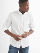 Gap Women True Wash Poplin Dot Slim Fit Shirt - New Off White