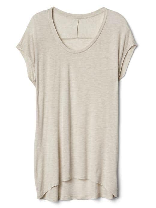 Gap Women Slouchy Cap Sleeve Tee - Oatmeal Heather