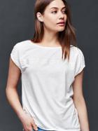 Gap Cap Sleeve Embroidered Top - New Off White