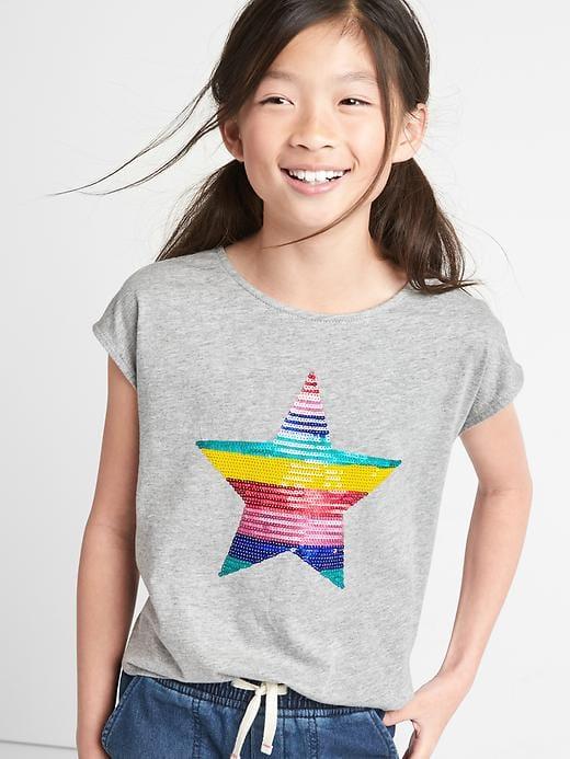 Gap Tropical Graphic Cap Tee - Grey Heather