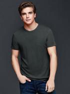 Gap Men Linen Cotton T Shirt - Moonless Night